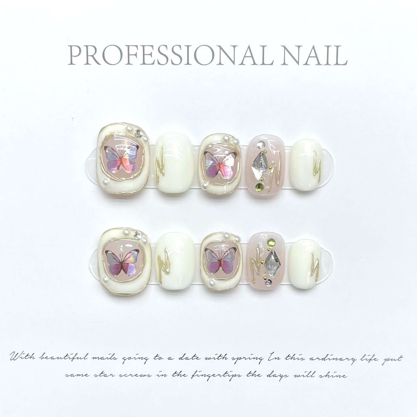 Lover | Baroque Butterfly and Pearl Press-On Nails