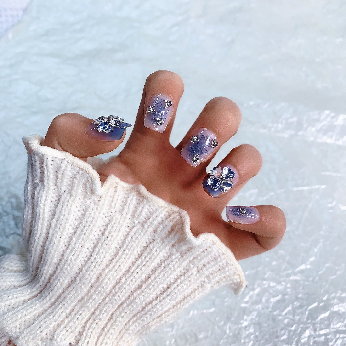 Fearless | Crystal Winter Elegance Press-On Nails