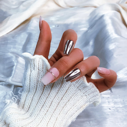 Fearless | Elegant Metallic Ombre Press-On Nails