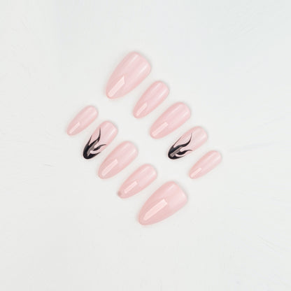 Lover | Elegant Flamingo Almond Press-On Nails