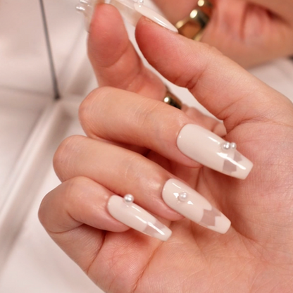 Lover | Pearl-Embellished Nude Press-On Nails