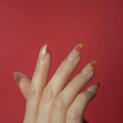 Fearless | Handmade Cherry Flower Almond Press-On Nails