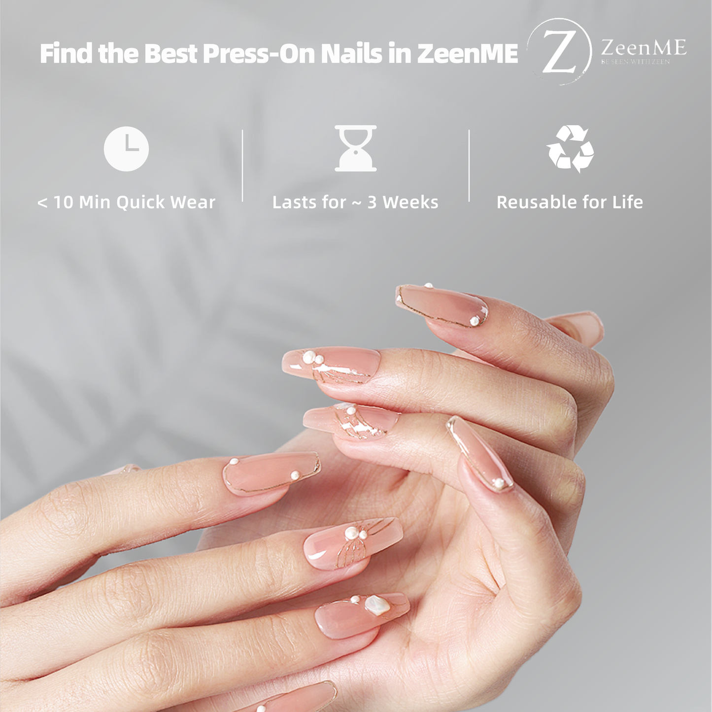 Lover | Floral Elegance Clear Press-On Nails with 3D Embellishments