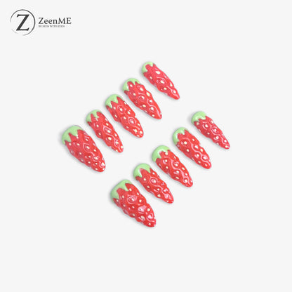 Fearless | 3D Sweet Strawberry Delight Press-On Nails