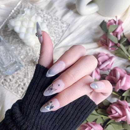 Lover | Handmade Diamond Glitzy Butterfly Press-On Nails