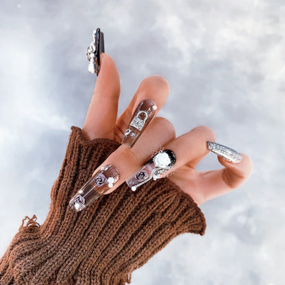 Rebel | Elegant Metallic Gemstone-Colored Press-On Nails