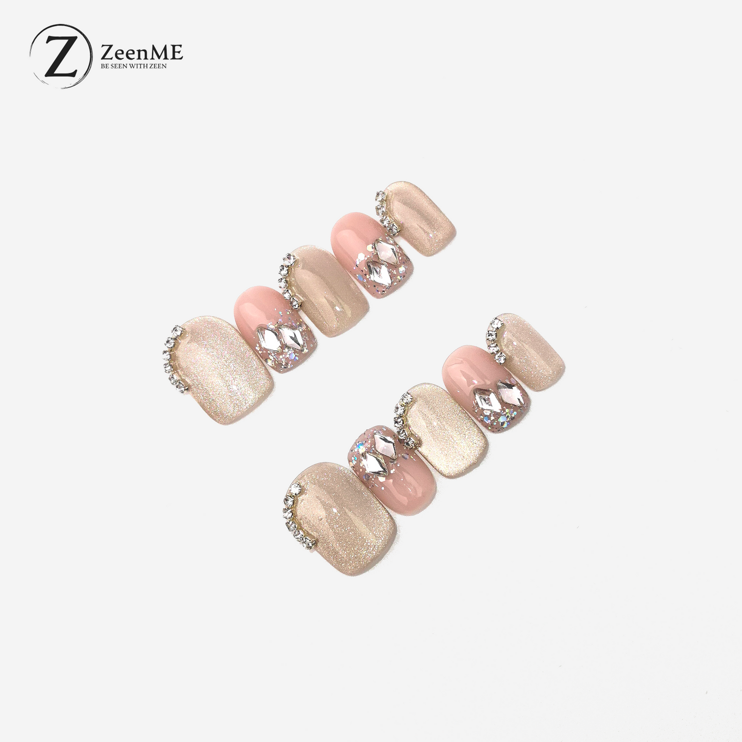 Fearless | Elegant Rhinestone Embellished Press-On Nails