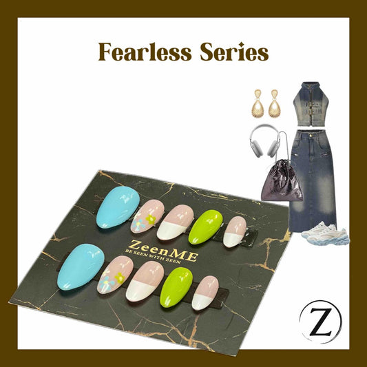 Fearless | Daisy French Style Almond Press-On Nails