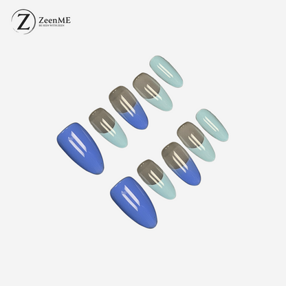 Fearless | Handmade Seagull Blue Almond Press-On Nails