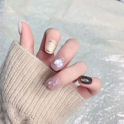 Fearless | Elegant Marble & Glitter Press-On Nails