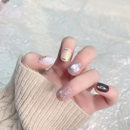 Fearless | Elegant Marble & Glitter Press-On Nails