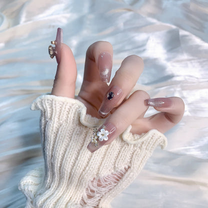 Lover | Handmade French Cat-Eye Camellia Blossom Press-On Nails