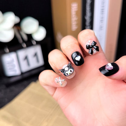 Rebel | Cute Gothic Kuromi-Inspired Press-On Nails