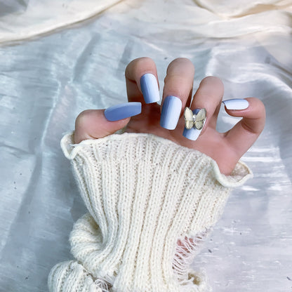 Fearless | Elegant Blue Butterfly Press-On Nails