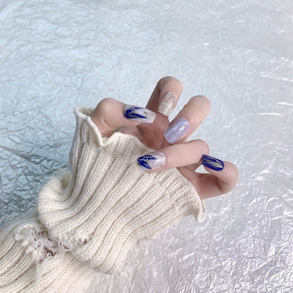 Folklore | Icy Blue Elegance Press-On Nails