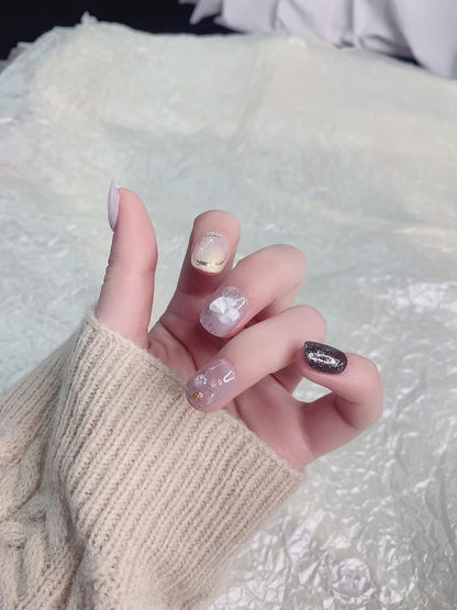 Fearless | Elegant Marble & Glitter Press-On Nails