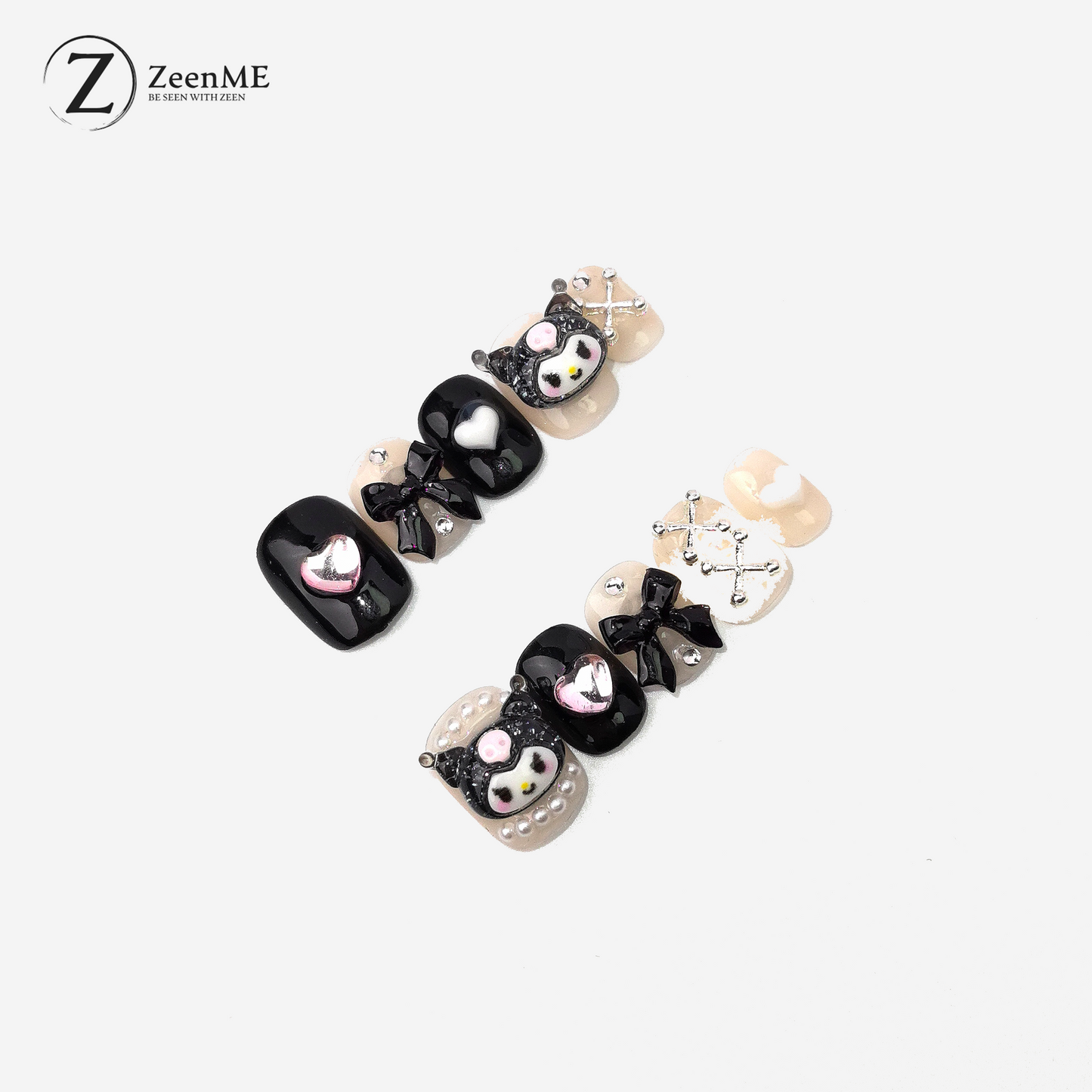 Rebel | Cute Gothic Kuromi-Inspired Press-On Nails